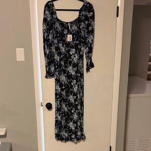 Free People Blue Floral Midi Dress